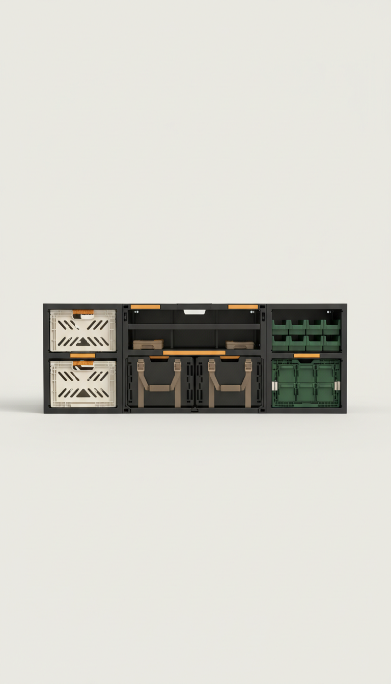 Kit organizador para vehículo con compartimientos ajustables