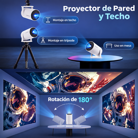 Proyector Magcubic HY300 Pro 4K Smart | WiFi 6 + Bluetooth 5.4 | 180°