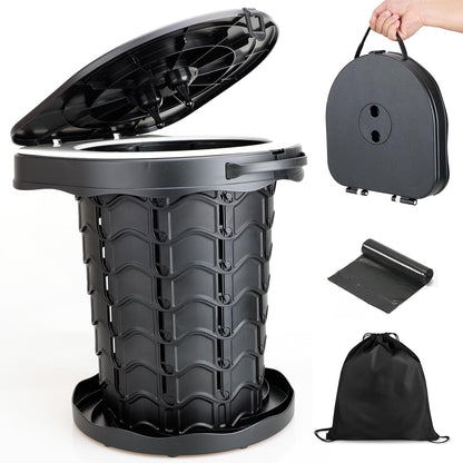 Inodoro Portátil Plegable para Camping (Compacto, Ajustable y Resistente)