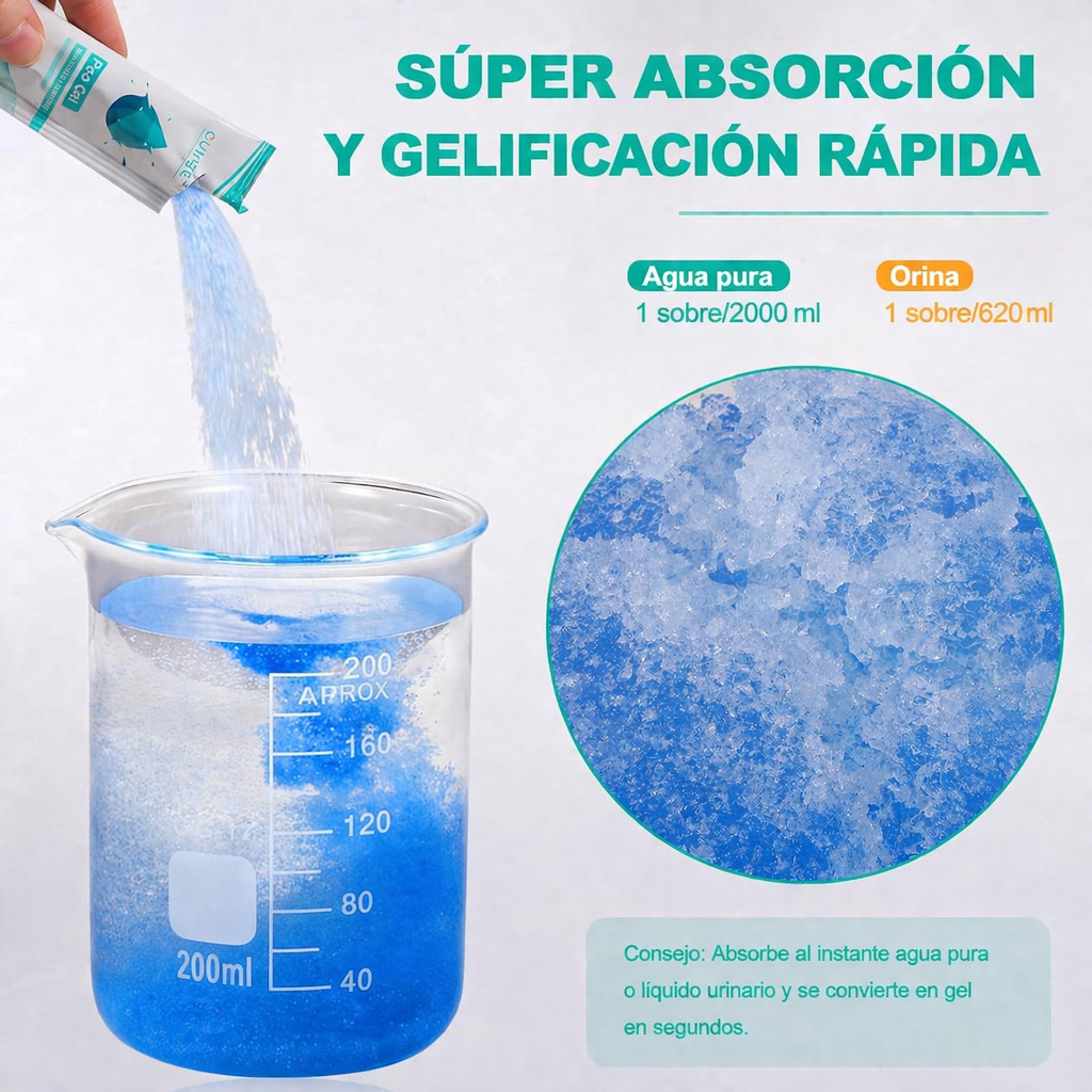 Gel Absorbente para Inodoro Portátil (Pack de 5 Sobres)