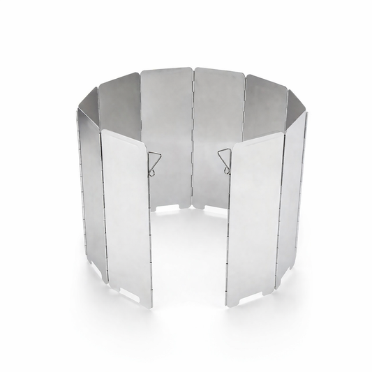 Cortavientos Plegable de Aluminio para Camping – Protector de Estufa Portátil