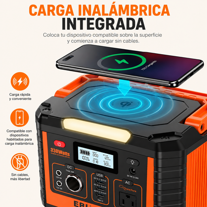 Estación de Energía Portátil 330W | 288Wh | Carga Solar Compatible
